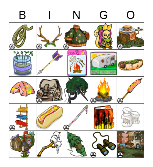 Camp Bingo 4 Bingo Card