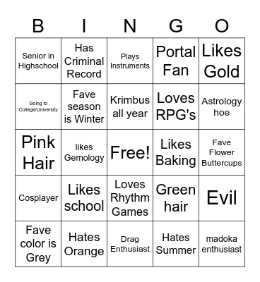 Uwasa Bingo Card