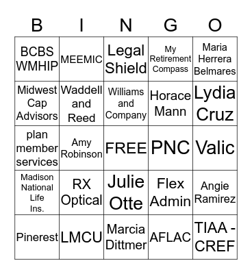 GRCC Benefit Bingo Card