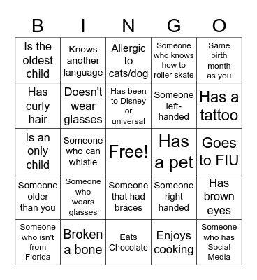 RA Ice Breakers Bingo Card