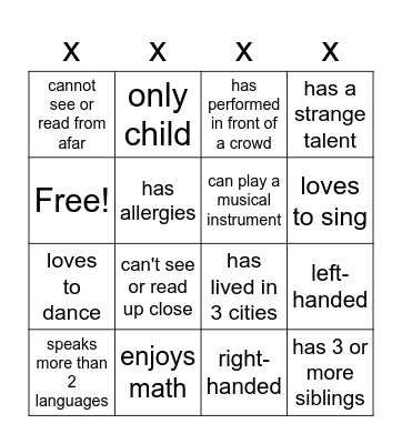 Back To School BINGO Card