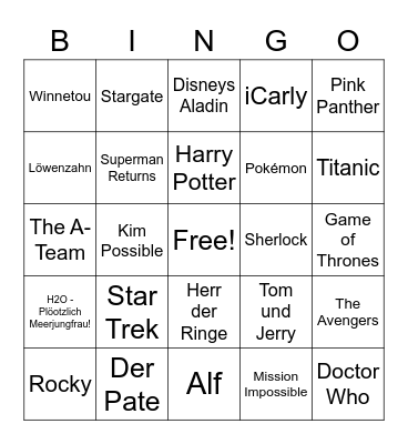 Film- & Serienmusik-BINGO Card