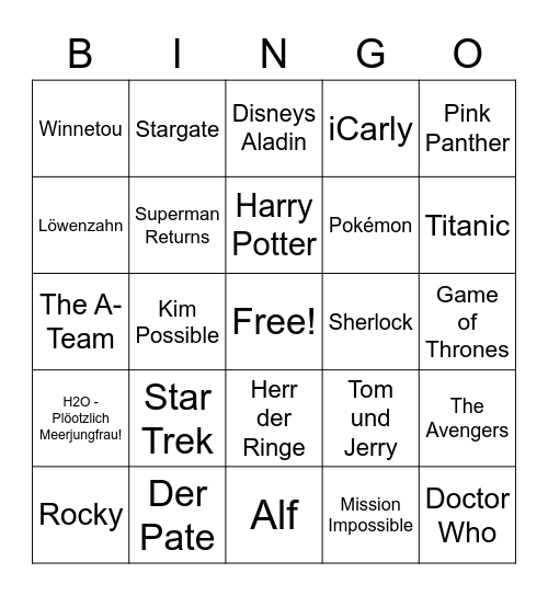 Film- & Serienmusik-BINGO Card