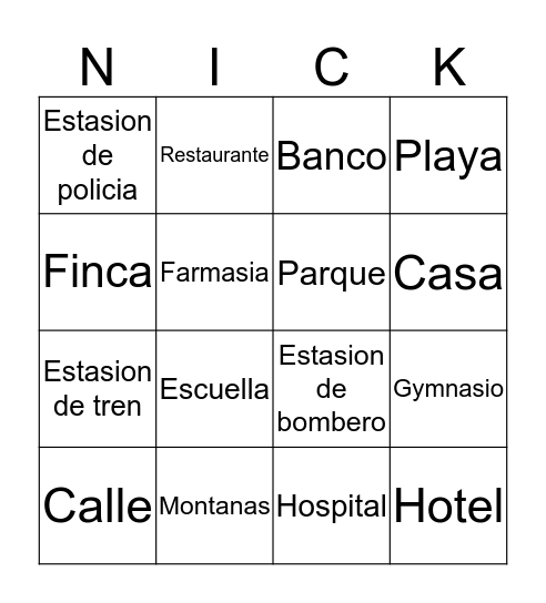 Bingo Card