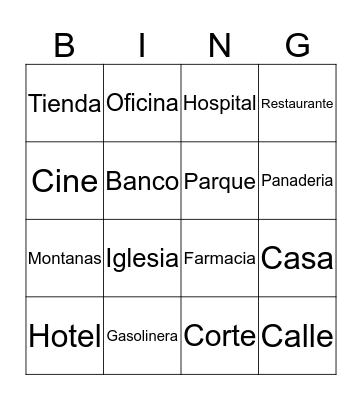 La ciudad Bingo Card