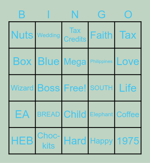 RLDBTS Bingo Card