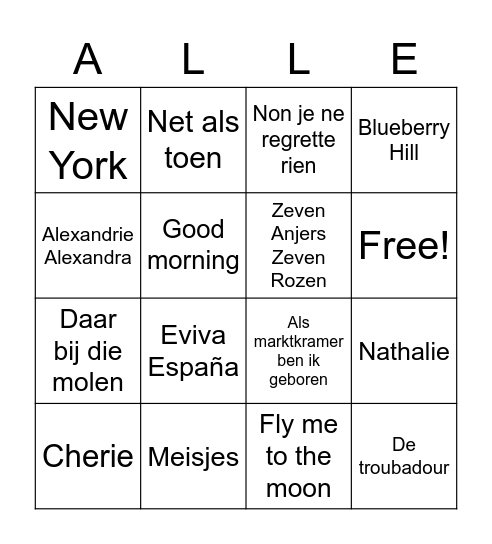 Café Kamyon Bingo Card