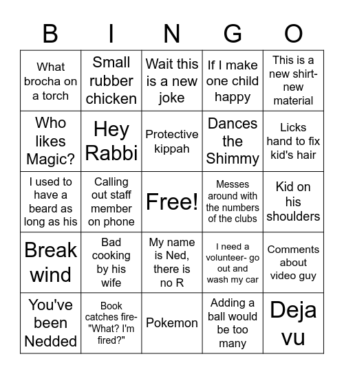 Ned Bingo 2022 Bingo Card