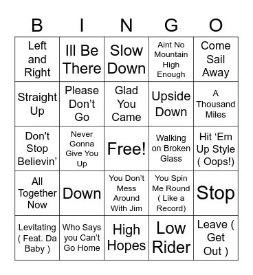 GOING PLACES WITH BINGO Card