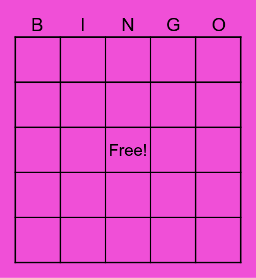 Drag Queen Bingo Card