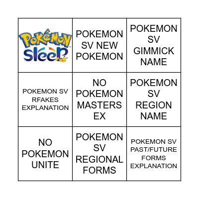 Pokemon Presents 2022.8.3 BINGO Card