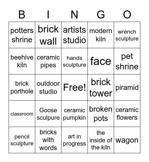 Archie Bray Bingo Card