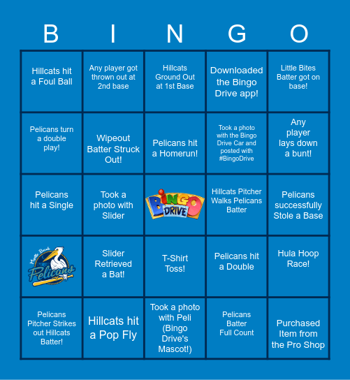 Pelicans Bingo Presented by Bingo Drive! Bingo Card