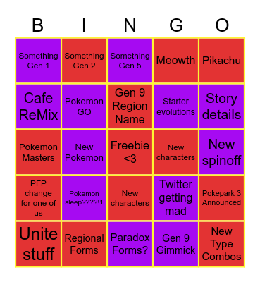 Presents things Bingo Card