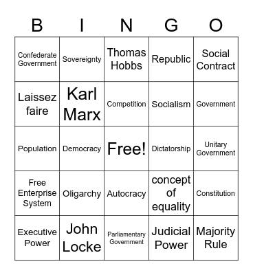 Topic 1 Bingo Card