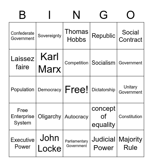 Topic 1 Bingo Card