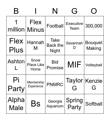 Recruitment Bingo Card