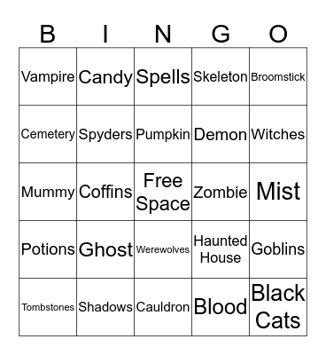 Halloween  Bingo Card