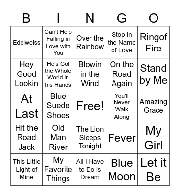 CLASSIC SONGS Bingo Card