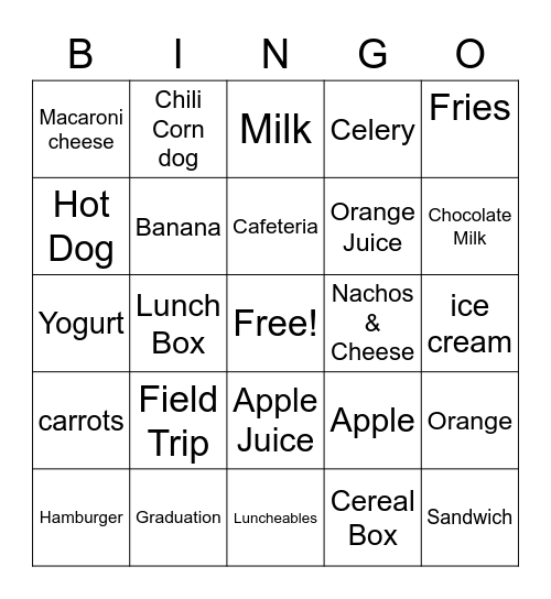 Back to School 3 Bingo Card