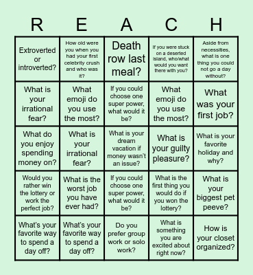 Get-To-Know-You Bingo Card