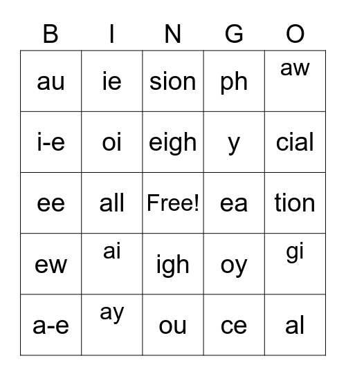 What Says? BINGO Card