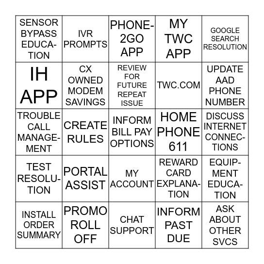 IH PFV BINGO! Bingo Card