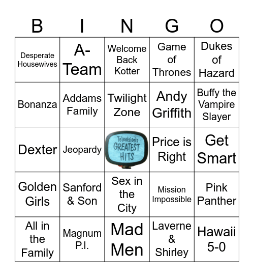 TV Theme Bingo Card