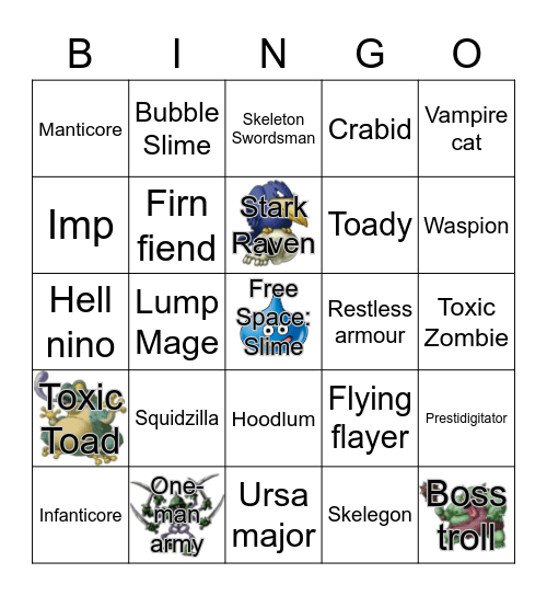 Bingo Beastiary(DQIII)(test) Bingo Card