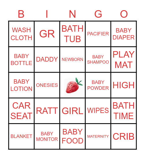BELLA'S BABYSHOWER Bingo Card
