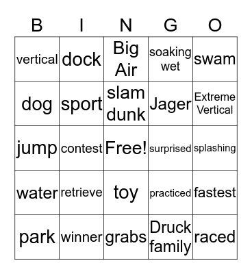 When Dogs Fly Bingo Card