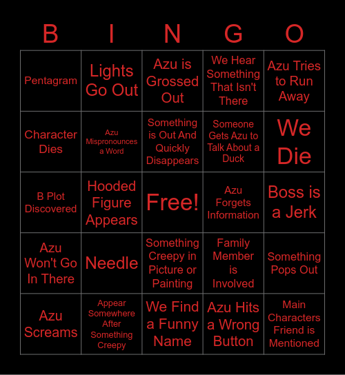 Mortuary Assistant Bingo Card