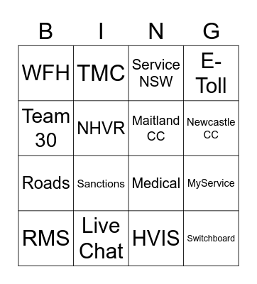 Team 30 Bingo Card