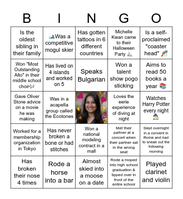 Rupal's Happy Hour Bingo Card