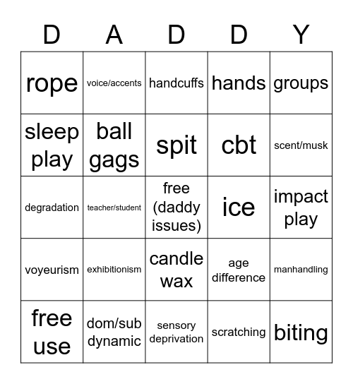 kinks i guess Bingo Card