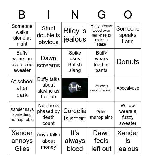 Buffy Bingo Card