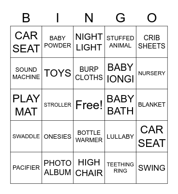 BABY BINGO Card