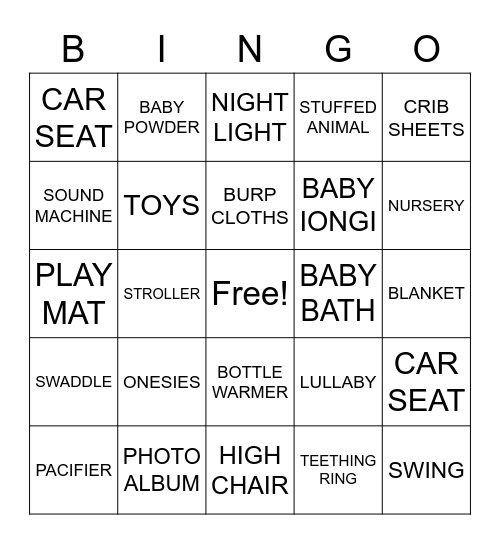 BABY BINGO Card