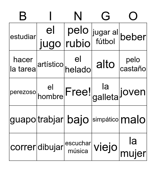 Unidad 1 Bingo Card