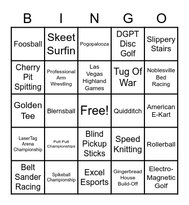 12 - ESPN OCHO SPORTS Bingo Card