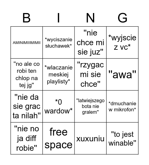 marek bingo Card