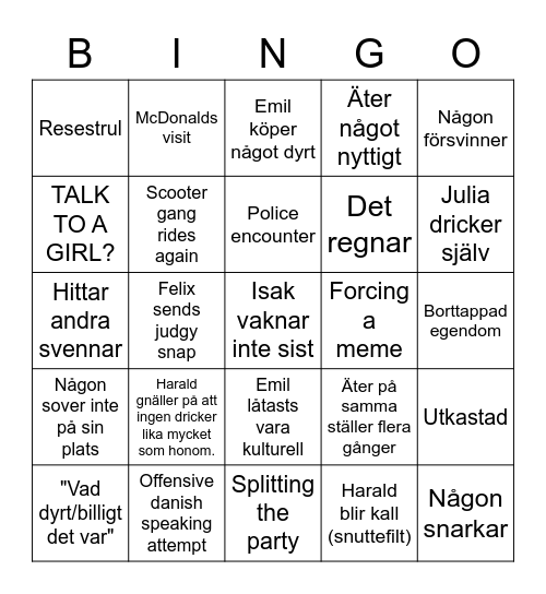 AD Copenhagen bingo Card