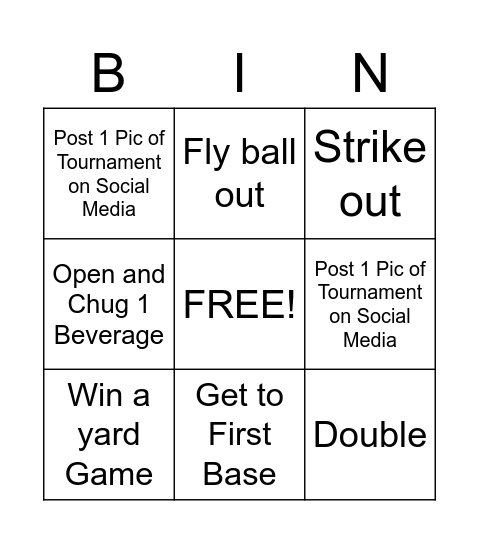 Kickball Bingo! Bingo Card