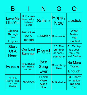 Light Blue - Animal Bingo Card