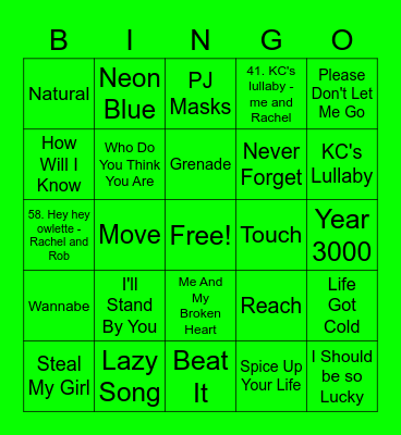 Green - Animal Bingo Card