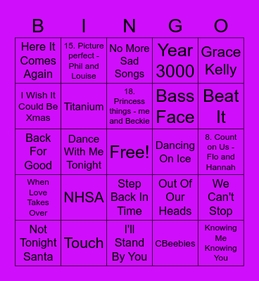 Purple - Animal Bingo Card