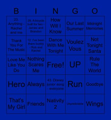 Dark Blue - Animal Bingo Card