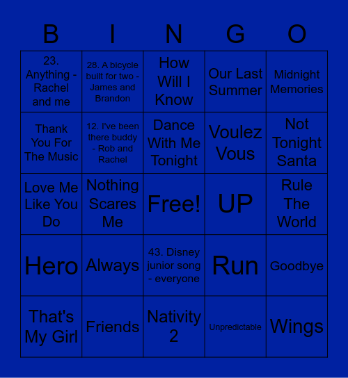 Dark Blue - Animal Bingo Card