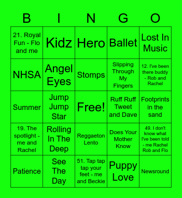 Green - Skye Bingo Card