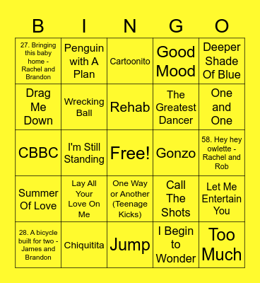Yellow - Skye Bingo Card